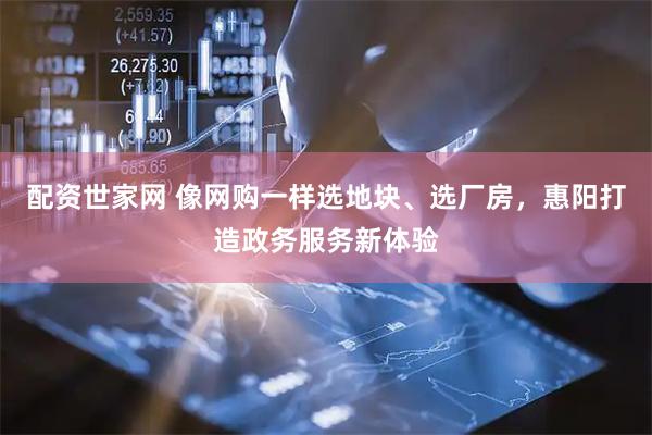 配资世家网 像网购一样选地块、选厂房，惠阳打造政务服务新体验